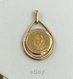 14K Yellow Gold 1978 South African Round Gold Coin Pendant For Necklace 8.3 Gram