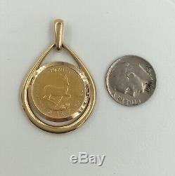 14K Yellow Gold 1978 South African Round Gold Coin Pendant For Necklace 8.3 Gram