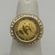 14k Yellow Gold 1988 1/20oz. 999 Gold Chinese Panda Coin Ring 5.47 Grams Size 5