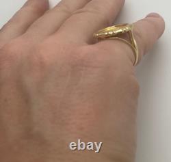 14K Yellow Gold 1988 1/20oz. 999 Gold Chinese Panda Coin Ring 5.47 grams Size 5