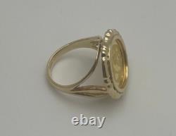 14K Yellow Gold 1988 1/20oz. 999 Gold Chinese Panda Coin Ring 5.47 grams Size 5