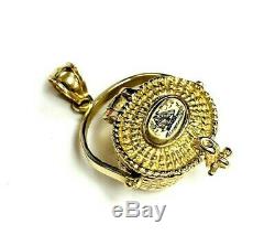 14K Yellow Gold 3-D Nantucket Basket Pendant with coin 6.2 grams