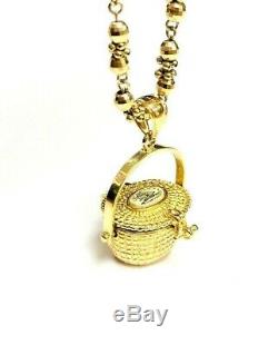 14K Yellow Gold 3-D Nantucket Basket Pendant with coin 6.2 grams