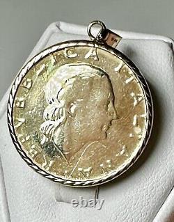 14K Yellow Gold Bezel 200 Lire Coin Pendant From 1978 5.7 Grams