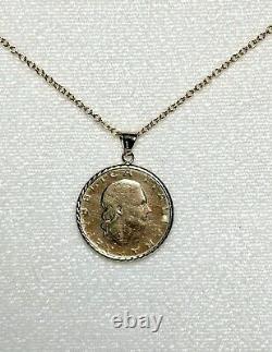 14K Yellow Gold Bezel 200 Lire Coin Pendant From 1978 5.7 Grams