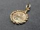 14k Yellow Gold Hawaii Circle Coin Charm 1.49 Grams