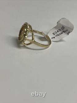 14K Yellow Gold Panda Coin Ring Size 6 3.2 Grams #I-3485