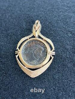 14K Yellow Gold Roman Coin Pendant Charm 8.6 Grams for Necklace Custom Made