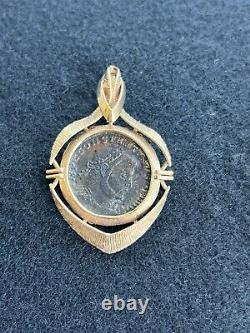 14K Yellow Gold Roman Coin Pendant Charm 8.6 Grams for Necklace Custom Made