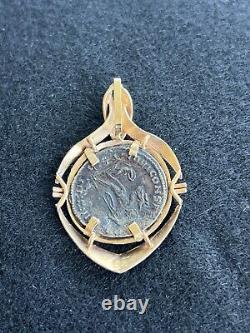 14K Yellow Gold Roman Coin Pendant Charm 8.6 Grams for Necklace Custom Made