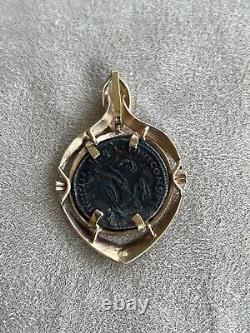 14K Yellow Gold Roman Coin Pendant Charm 8.6 Grams for Necklace Custom Made