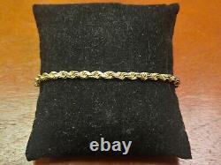 14K Yellow Gold Rope Bracelet 8.2 Grams
