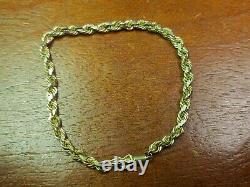 14K Yellow Gold Rope Bracelet 8.2 Grams