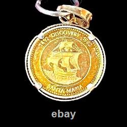 14K Yellow Gold Santa Maria Isabella 500th Anniversary Coin Discovery 1.555 gram