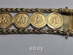 14KT Y/G LDS BRACELET With13-DOS PESOS COINS 45.8 GRAMS TTL