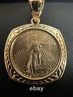 14k/22K Gold Solid Liberty Coin Pendant 4.6 Grams