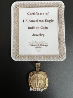 14k/22K Gold Solid Liberty Coin Pendant 4.6 Grams
