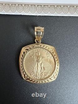 14k/22K Gold Solid Liberty Coin Pendant 4.6 Grams