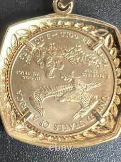 14k/22K Gold Solid Liberty Coin Pendant 4.6 Grams