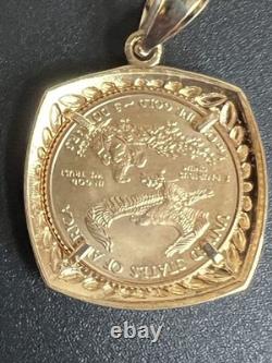 14k/22K Gold Solid Liberty Coin Pendant 4.6 Grams