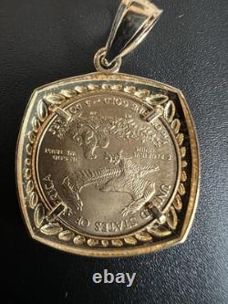 14k/22K Gold Solid Liberty Coin Pendant 4.6 Grams