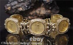 14k 22k Gold 2005 $5 Coins Liberty American Eagle 5 Coin Bracelet 36.35 grams AE