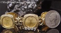 14k 22k Gold 2005 $5 Coins Liberty American Eagle 5 Coin Bracelet 36.35 grams AE