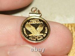 14k 24k Gold Eagle Coin Charm American Bullion One Gram No Scrap