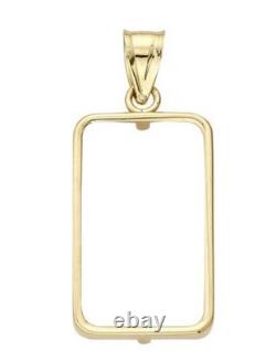 14k Gold 1 gram Pamp Suisse Credit Coin Mounting 4 Prong Bezel 15.3mm x 8.8mm