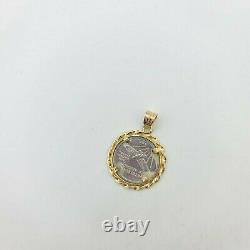 14k Gold And Platinum Liberty Coin 1/10oz Charm For Pendant Necklace 4.5 grams