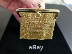 14k Gold Antique Miniature Mesh Coin Purse 30.7 grams