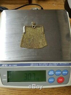 14k Gold Antique Miniature Mesh Coin Purse 30.7 grams