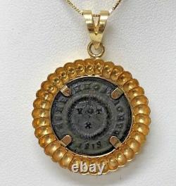 14k Gold Bezel Pendant With Ancient Coin 5.8 Grams