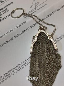 14k Gold Coin Chain Necklace Purse Very Rare Estate Vintage 29.2 grams 5,820