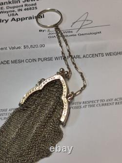14k Gold Coin Chain Necklace Purse Very Rare Estate Vintage 29.2 grams 5,820