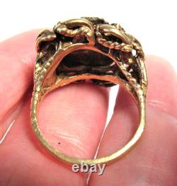 14k Gold Genuine Ancient Coin Ring Size 7.5 9.8 Grams