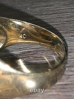 14k Gold Ring with American Eagle Coin Design 10.5 Signet 8 Grams 17mm 925 HC Vtg