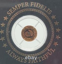 14k Gold US Marine Semper Fidelis 585 Bullion Tribute Coin. 5g Less Then 10,000