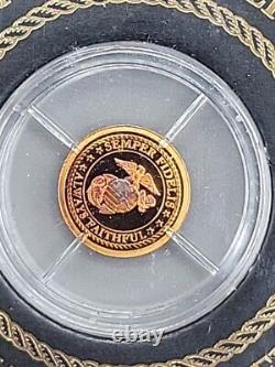 14k Gold US Marine Semper Fidelis 585 Bullion Tribute Coin. 5g Less Then 10,000