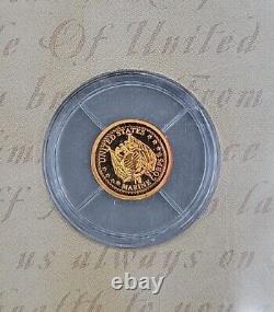 14k Gold US Marine Semper Fidelis 585 Bullion Tribute Coin. 5g Less Then 10,000