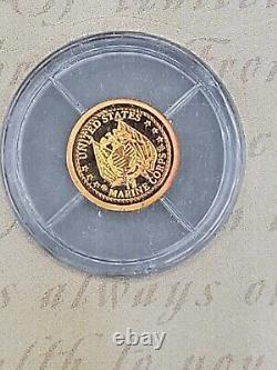 14k Gold US Marine Semper Fidelis 585 Bullion Tribute Coin. 5g Less Then 10,000