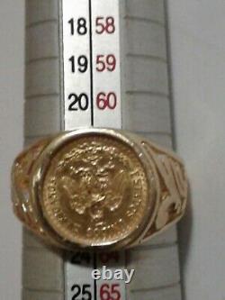 14k Mens Dos Pesos Coin 22k Gold 10.95 grams TW Engagement or pinky. Stellar