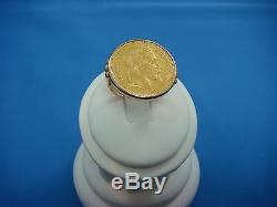 14k Rose Gold And Pure Gold 20 Franks Coin Antique Unisex Ring 11.9 Grams
