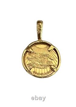 14k Solid 1.45 Grams of Yellow Gold Lady Liberty Replica Coin Charm Pendant