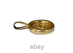 14k Solid 1.45 Grams of Yellow Gold Lady Liberty Replica Coin Charm Pendant