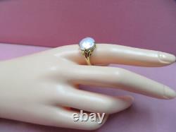 14k Solid Y. Gold Coin Pearl Band Ring Size 9.75 3.85 Grams