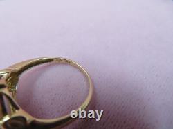14k Solid Y. Gold Coin Pearl Band Ring Size 9.75 3.85 Grams