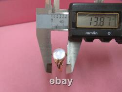 14k Solid Y. Gold Coin Pearl Band Ring Size 9.75 3.85 Grams
