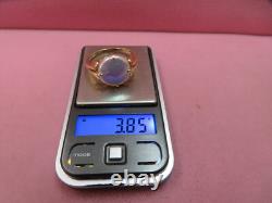 14k Solid Y. Gold Coin Pearl Band Ring Size 9.75 3.85 Grams