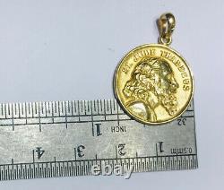 14k Solid Yellow Gold Round Coin Pendant 4Grams(399$)